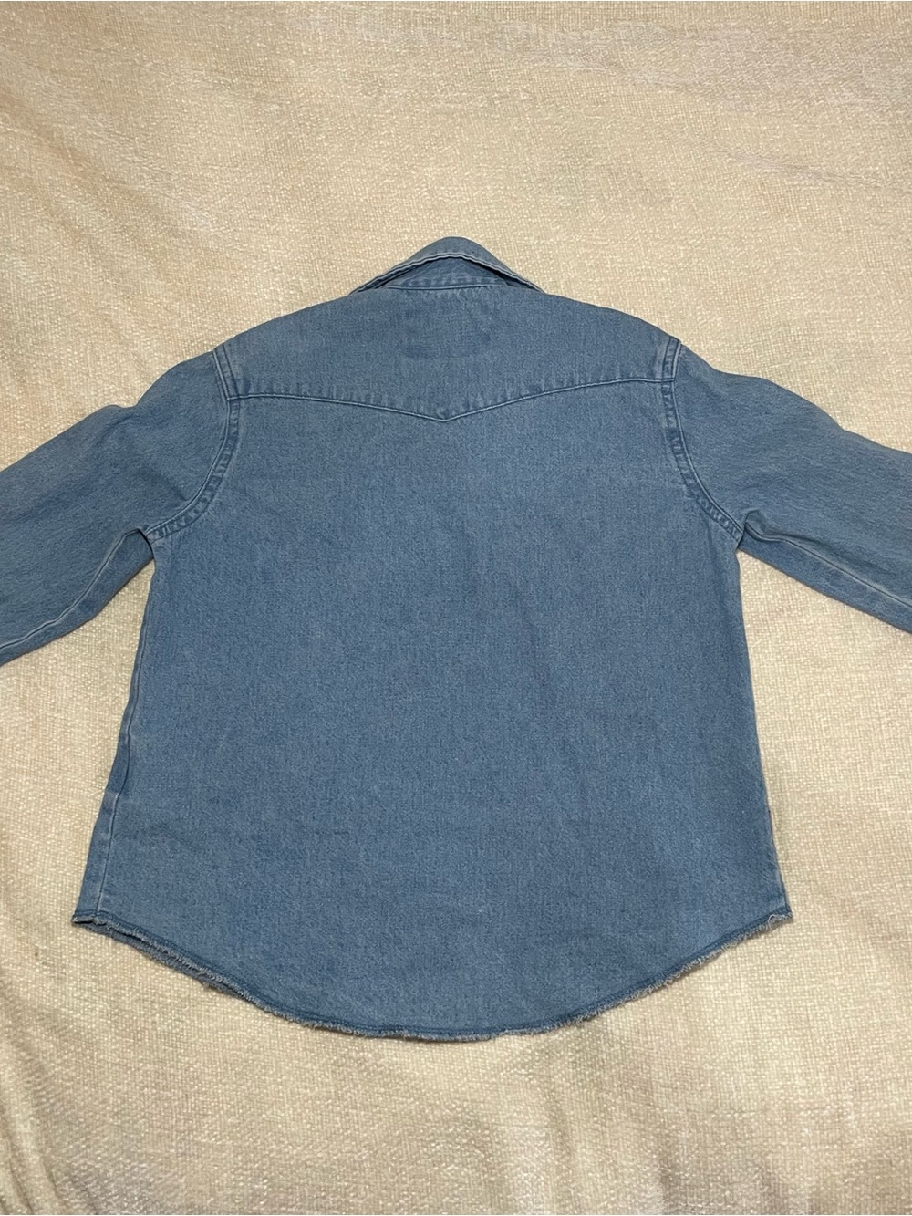Wrangler Light Blue Denim Western Shirt with Navy Label 5/6 kids - Picture 7 of 8